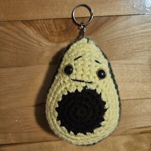 Avocado crochet plush keychain